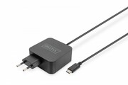 Digitus Ładowarka sieciowa zasilacz 1x USB-C PD 3.0 max. 65W zintegrowany kabel 1,2m Czarna Digitus
