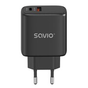 Savio Ładowarka sieciowa 30W Quick Charge, Power Delivery 3.0, LA-06/B Savio