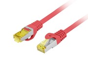 Lanberg Patchcord kat.6a S/FTP LSZH CU 0.5m czerwony fluke Lanberg