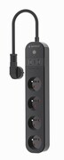 Gembird Inteligentna listwa zasilająca Tuya 4xFR 2xUSB-A 1xUSB-C Czarna Gembird