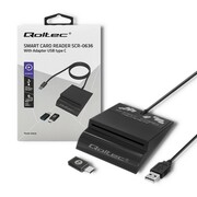 Qoltec Inteligentny czytnik chipowych kart ID SCR-0636 | USB typu C Qoltec