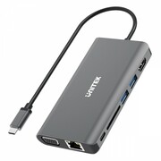 Unitek HUB 8-w-1 USB-C 3.1; HDMI; VGA; RJ45; SD; PD 100W; D1019B Unitek