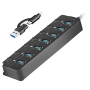 LogiLink HUB USB3.2 Gen1, 7x USB-A, 7xON/OFF, czarny LogiLink