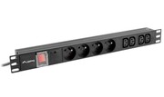 Lanberg Listwa zasilająca Rack PDU 1U 16A 4X 230V PL 4X IEC C13 2m czarna Lanberg