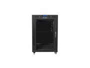 Lanberg Szafa instalacyjna Rack stojąca 19 15U 600X600 czarna, drzwi sklane (flat pack) Lanberg