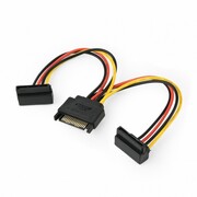 Gembird Kabel SATA zasilający (M)->2xSATA(F) kątowy 15cm Gembird