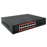 Qoltec Przełącznik sieciowy SWITCH Gigabit Ethernet PoE | 16x RJ45 | 2x SFP | 1000 Mb/s Qoltec
