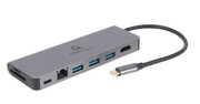 Gembird Hub USB-C do HDMI 1xUSB-C GbE 2xUSB-A Card PD Gembird
