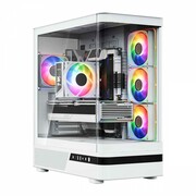 MODECOM Obudowa VOLCANO AQ100 MID ARGB szkło 4 wentylatory biała MODECOM