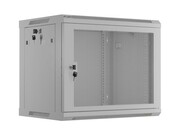 Lanberg Szafa instalacyjna rack wisząca 19 cali 9U 600x450 drzwi perforowane (flat pack) szara Lanberg