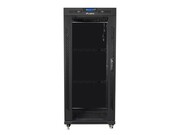Lanberg Szafa instalacyjna RACK stojąca 19 22U 800X800 czarne drzwi szklane LCD (FLAT PACK) Lanberg