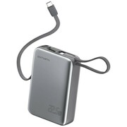 4smarts Powerbank Pocket Dual Cord 20000mAh 22,5W z wbudowanym kablem USB-C 15cm Szary 4smarts