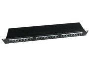 Gembird Patch Panel 24 Porty 1U 19'' Kat.5e ekran z funkcją organizacji kabli czarny Gembird