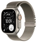 Apple Watch Ultra 3 GPS + Cellular, koperta 49 mm z tytanu w kolorze naturalnym, bransoleta mediolańska z tytanu w kolorze naturalnym - rozmiar M Apple