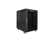 Lanberg Szafa instalacyjna RACK stojąca 19 15U 800X1000 czarna drzwi szklane LCD (FLAT PACK) Lanberg
