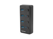 Natec Hub USB 4 porty Mantis 2 USB 3.0 z włącznikiem + zasilacz Natec