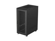 Lanberg Szafa instalacyjna rack stojąca 19 cali 27U 600x1000 drzwi perforowane (Flat pack) czarna Lanberg
