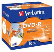 Verbatim DVD-R 16x 4.7GB 10P JC PRINTABLE 43521 Verbatim