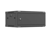 Lanberg Szafa instalacyjna rack wisząca 19 cali 4U 600x450 czarna drzwi metalowe (flat pack) Lanberg