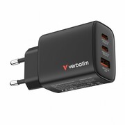 Verbatim Ładowarka GaN 65W QC 3.0, 2x USB-C, 1x USB PD 3.0 EU Verbatim