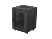 Lanberg Szafa instalacyjna rack stojąca 19 cali 15U 600x600 drzwi perforowane czarna (Flat pack) Lanberg