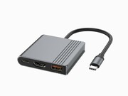 Gembird Adapter wieloportowy USB typu C 3 w 1 (port USB + HDMI +USB-C), gwiezdna szarość Gembird