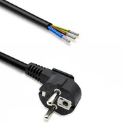 Qoltec Kabel zasilający | wtyczka kątowa SCHUKO CEE 7/7 (E/F) | miedź Cu| odizolowany lutowany | 3x1.0mm2 | 1.8m Qoltec