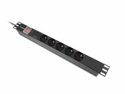 Lanberg Listwa zasilająca rack PDU 19 cali 1U 16A 5x230V 2m czarna C14 Lanberg