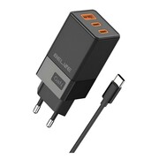 Beline Ładowarka sieciowa 65W GaN 2xUSB-C + USB-A +Kabel USB-C Czarna Beline