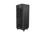 Lanberg Szafa instalacyjna rack stojąca 19 cali 32U 600x600 drzwi perforowane LCD czarna (Flat pack) Lanberg