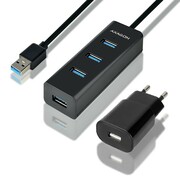 AXAGON HUE-S2BP Hub 4-portowy USB 3.2 Gen 1 charging hub 1.2m kabel, AC adapter AXAGON