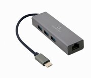 Gembird Hub 3 portowy USB 3.1 z kartą sieciową Gembird