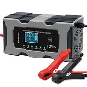 Qoltec Mikroprocesorowa ładowarka 12V 10A | Prostownik z funkcją naprawy do akumulatora AGM GEL LiFePO4 | LCD Qoltec