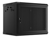 Lanberg Szafa wisząca 19 cali 9U 600x450 drzwi perforowane (flat pack) czarna Lanberg