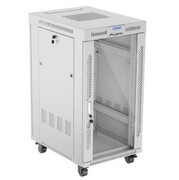Lanberg Szafa stojąca rack 19 cali 22U 600x800 szara drzwi szklane LCD flack pack Lanberg