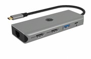 IcyBox Stacja dokująca IB-DK4012-CPD 9w1, 2x HDMI, 4K60Hz, 3xUSB, 100W PD,LAN, Czytnik kart IcyBox