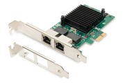 Digitus Karta sieciowa przewodowa PCI Express 2x RJ45 Gigabit 10/100/1000Mbps Low Profile Digitus