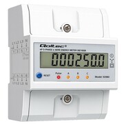 Qoltec Trójfazowy elektroniczny licznik z resetem | miernik zużycia energii na szynę DIN | 400V | 100A | LCD | LED | 4P Qoltec