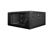 Lanberg Szafa instalacyjna wisząca 19 cali 4U 600X600mm czarna (drzwi szklane) Lanberg