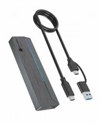 IcyBox Obudowa dysku IB-1826MCL-CU31 M.2 NVMe i SATA obudowa, RGB lighting, USB 3.2 Gen 2, 10 Gbps IcyBox