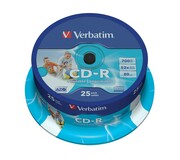 Verbatim CD-R 52x 700MB 25P CB Printable 43439 Verbatim