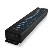 IcyBox Hub IB-HUB1717 16+1 port USB HUB, 16x USB + 1x USB do ładowania, USB 3.2 Gen 1, 96 Watt zasilacz IcyBox
