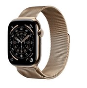 Apple Watch Series 11 GPS + Cellular, koperta 46 mm z tytanu w kolorze złotym, bransoleta mediolańska w kolorze złotym S/M Apple