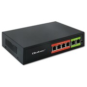 Qoltec Przełącznik sieciowy SWITCH FAST Ethernet PoE | 4x RJ45 | 2x RJ45 Uplink | 65W | 10/100Mb/s Qoltec