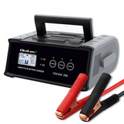 Qoltec Mikroprocesorowa ładowarka 12V 24V 25A | Prostownik z funkcją naprawy do akumulatora AGM GEL SLA | LCD Qoltec