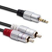 Qoltec Kabel 2xRCA / Mini Jack 3.5mm | 2m | czarny Qoltec