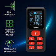 Qoltec Cyfrowy dalmierz laserowy | podświetlany LCD | 50m Qoltec