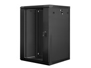 Lanberg Szafa instalacyjna wisząca 19 cali 18U 600X600mm czarna (drzwi szklane) Lanberg