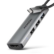 AXAGON HMC-H3A Wieloportowy hub USB 4in1, 5Gbps, 3x USB-A (2x USB2.0, 1x USB3.0) + HDMI 4K/30Hz, metal, 15cm USB-C kabel AXAGON