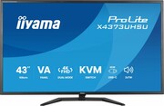 IIYAMA Monitor 43 cale X4373UHSU-B2 4K,VA,2xHDMI,DP,USBCdock (PD95W), 4000:1, USB HUB x4 (2x Type-A, 2x Type-C), KVM, 2 x 7W,450 cd/m2 IIYAMA